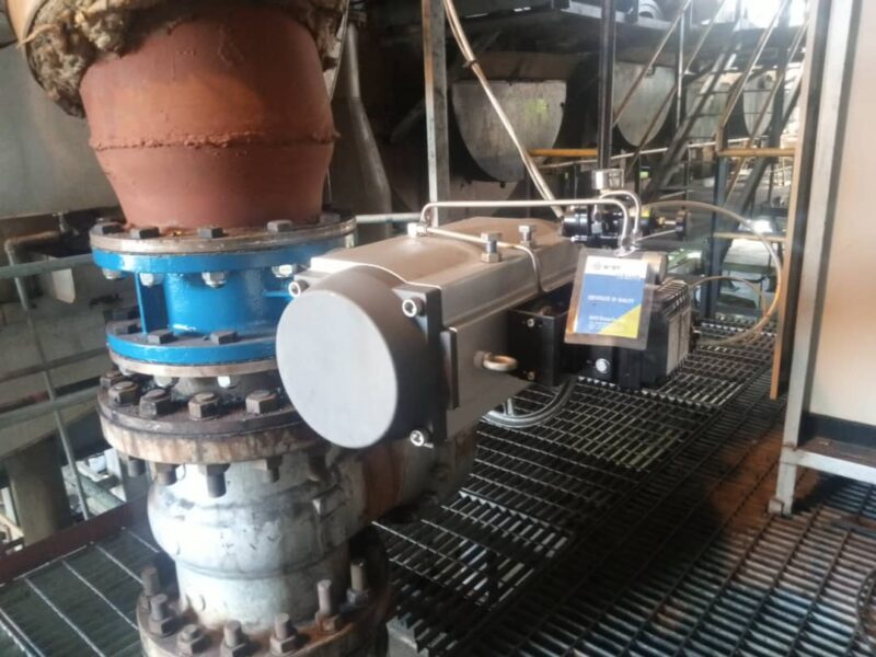 BCST pneumatic butterfly valve -installation in Afriac sugar mill
