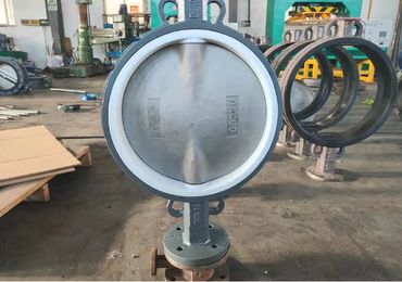 Half PTFE lined butterfly valve with ss disc