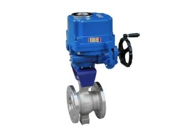 Electrically actuated V port ball valve