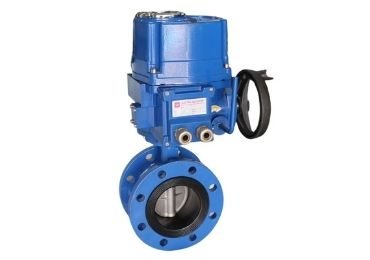 Electrically actuated rubber liner butterfly valve