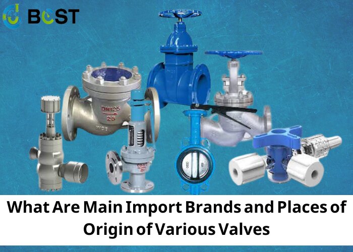 Main Import Brands and Places of Origin of Various Valves