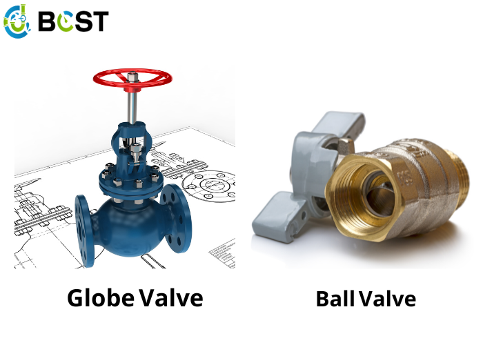 globe valve and ball valve