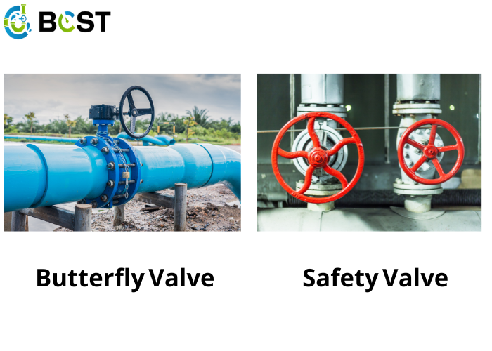 butterfly valve and safety valve
